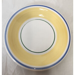 Vintage Maxam Mediterranean 8" Salad Plate Blue Yellow Green White Made in Italy